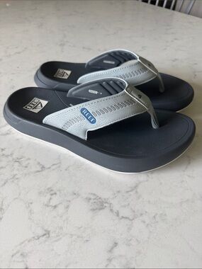 Men’s Reef Swellsole Cruiser Flip Flops (Gray/Light Gray/Blue)